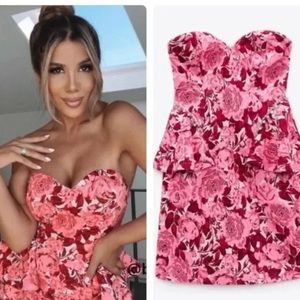 ZARA FLORAL JACQUARD DRESS